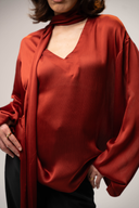 Hila Blouse / Satin Scarf Blouse - HOUSE OF DENTELLE