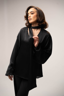 Hila Blouse / Satin Scarf Blouse - HOUSE OF DENTELLE