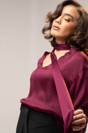 Hila Blouse / Satin Scarf Blouse