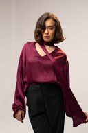Hila Blouse / Satin Scarf Blouse