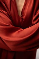 Hila Blouse / Satin Scarf Blouse - HOUSE OF DENTELLE