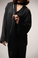 Hila Blouse / Satin Scarf Blouse - HOUSE OF DENTELLE