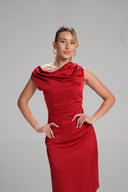 Draped Satin Dress
