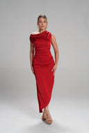 Draped Satin Dress