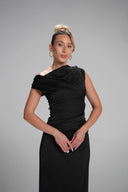 Draped Satin Dress