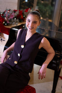Tailored Vest - Deep Plum - HOUSE OF DENTELLE