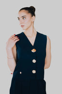 Tailored Vest - Navy - HOUSE OF DENTELLE
