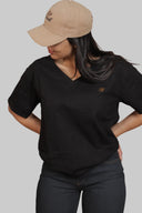 100% Cotton T-Shirt - Black - HOUSE OF DENTELLE